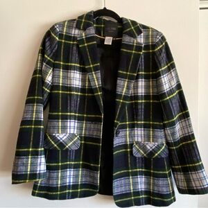 Plaid wool blazer